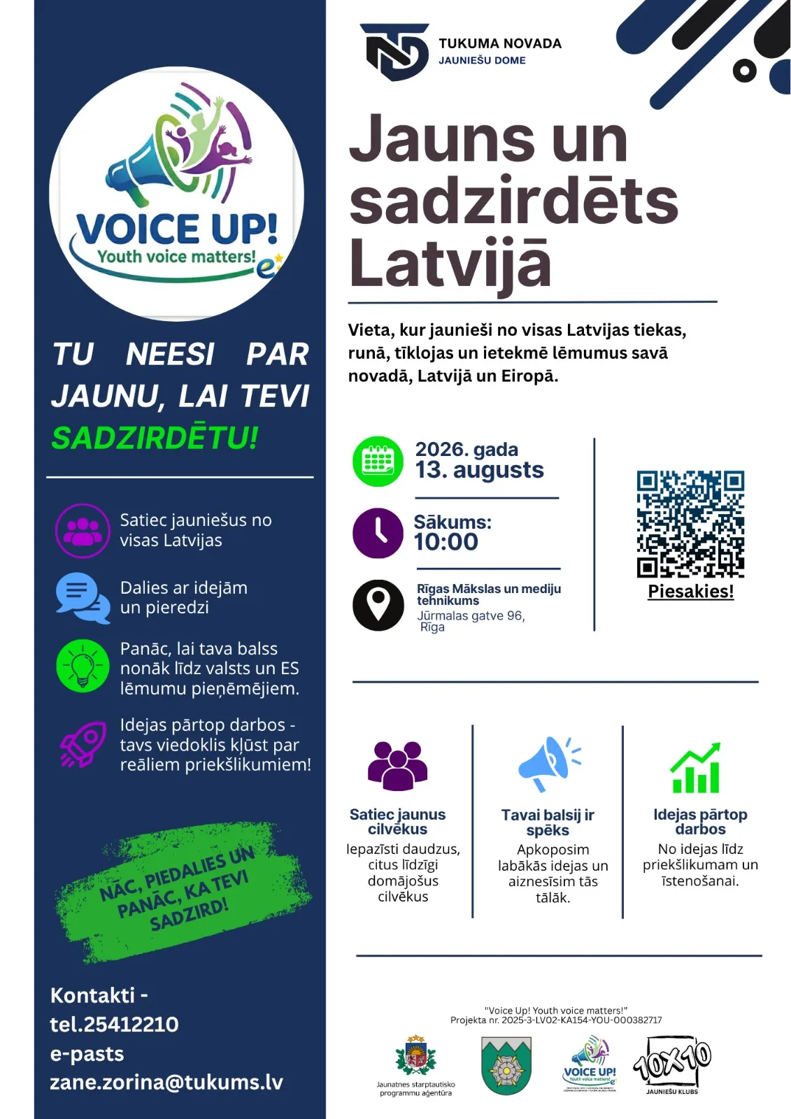 Voice Up! Youth Voice Matters! pasākums 10x10 klubā Tukumā